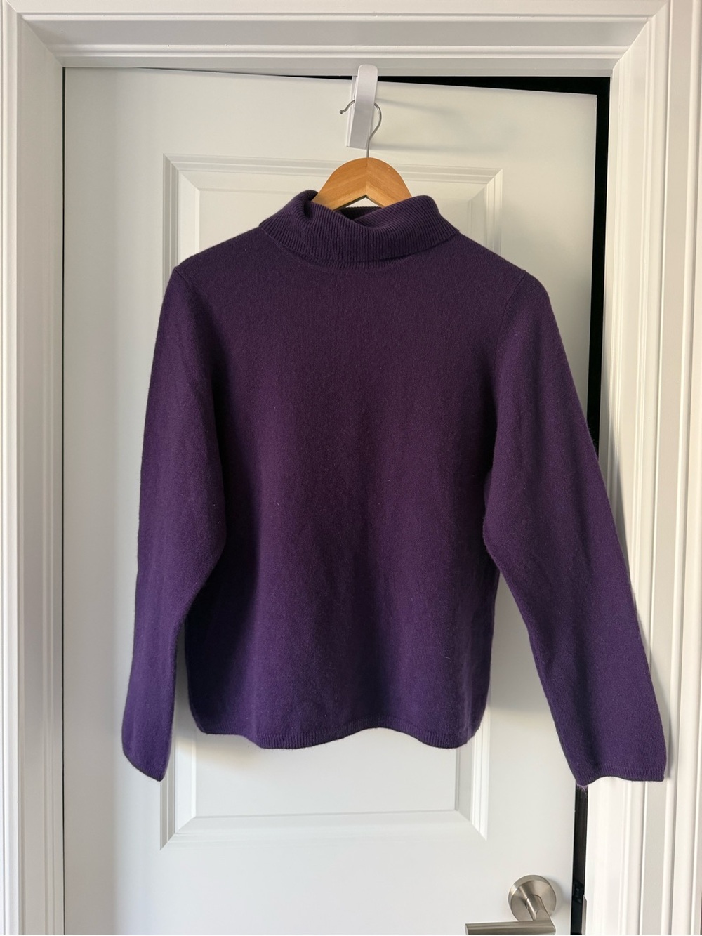 Charter Club Deep Purple Cowl Neck 100% Cashmere Sweater